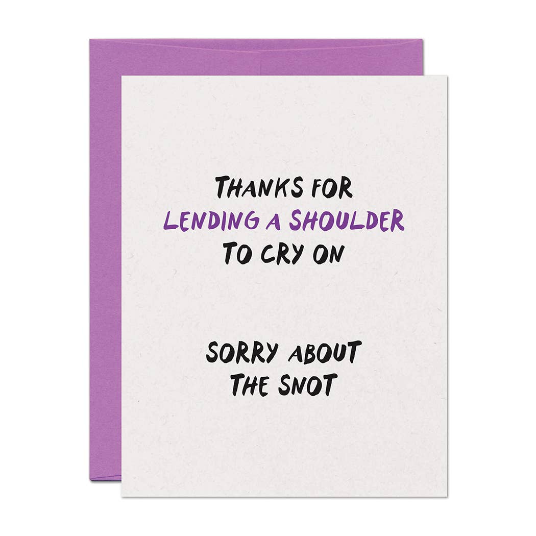 Shoulder Cry Friend Support Thank You Card
