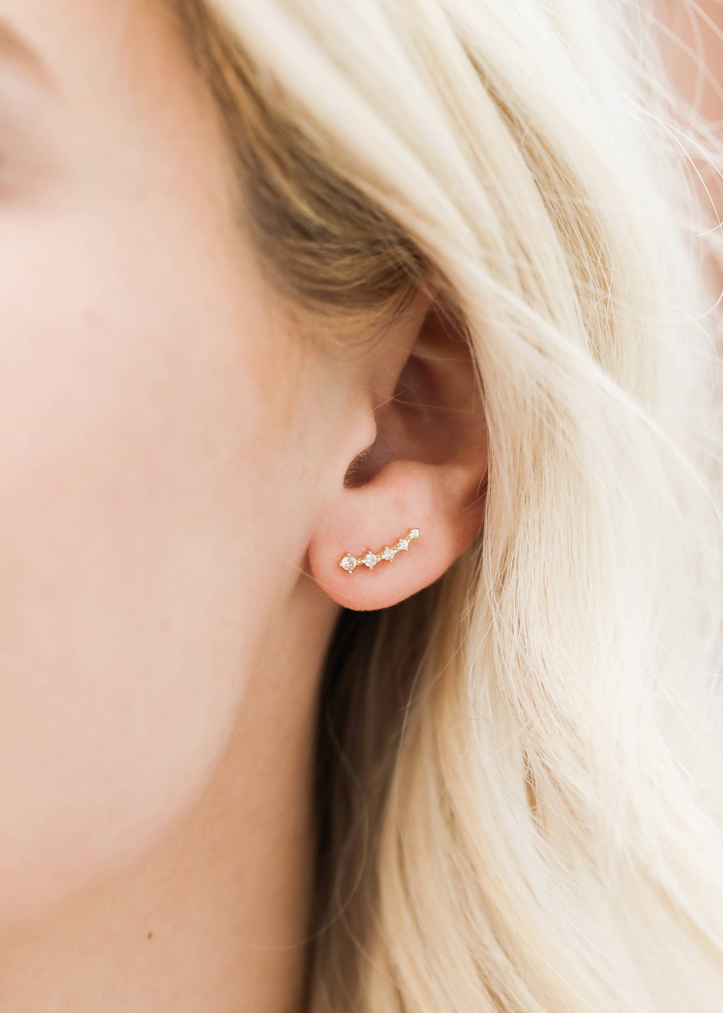Crawler Earrings | 18k Gold Plated | Champagne CZ