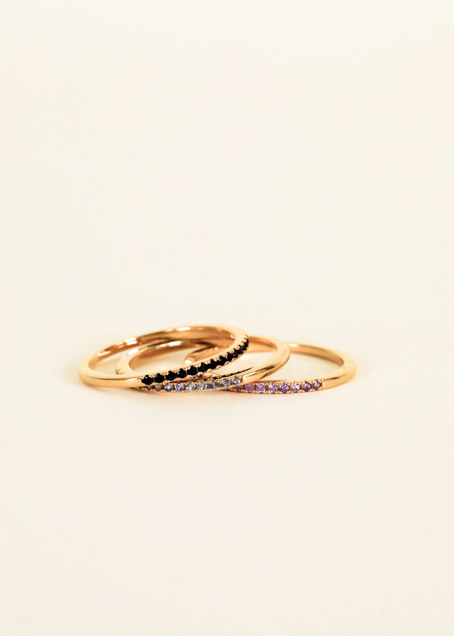 Half Pave Lavender CZ Ring: 8