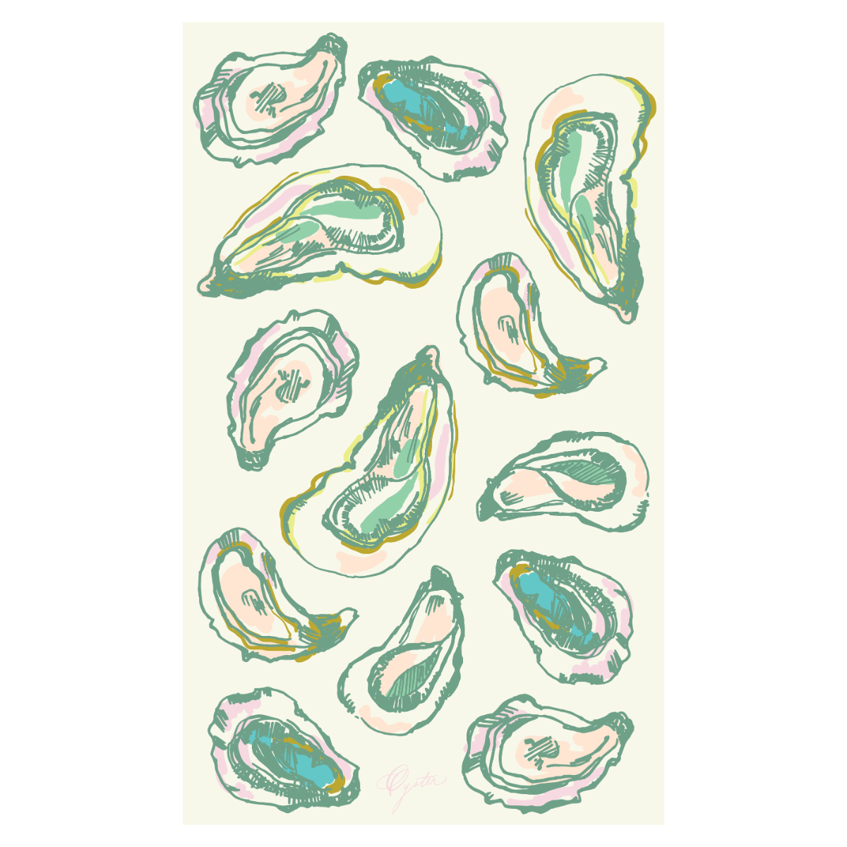 Oyster Tea Towel