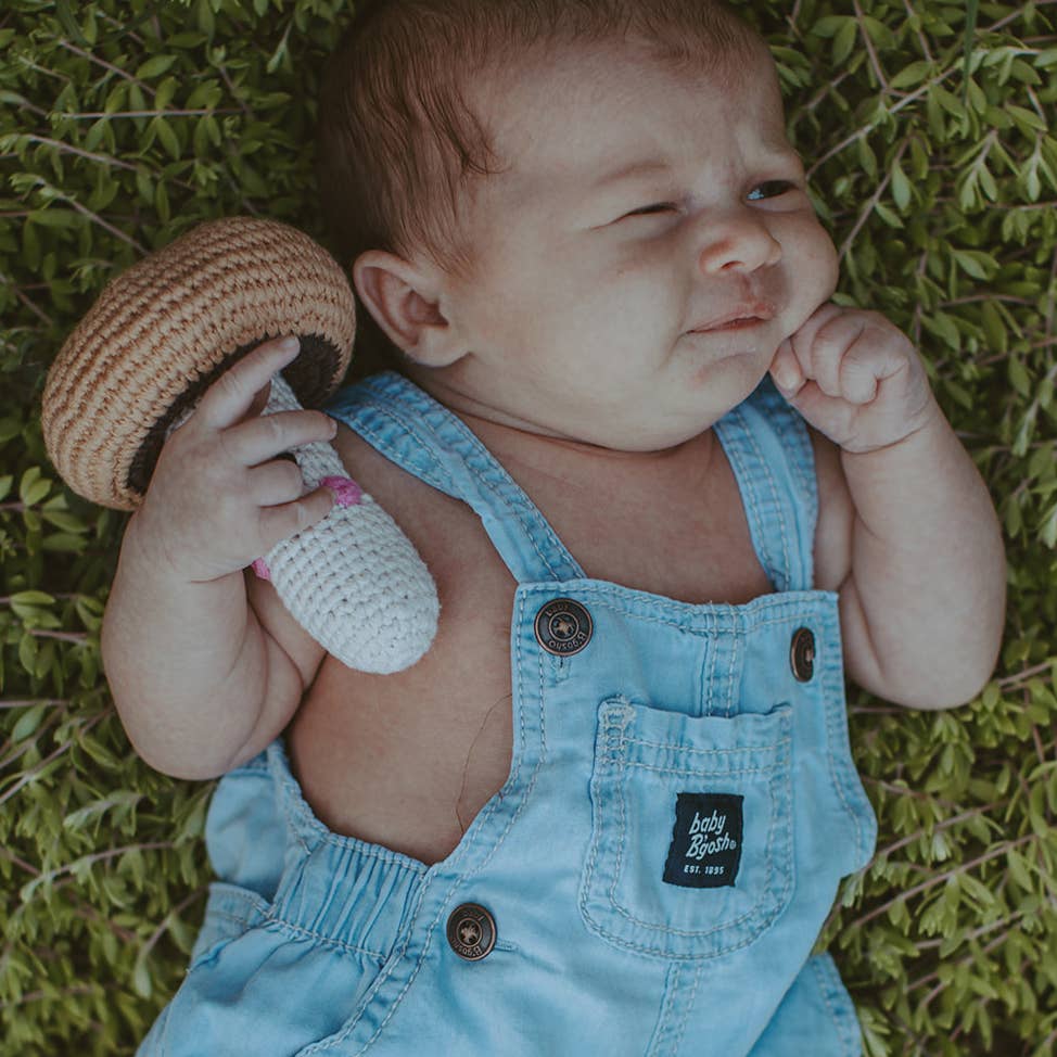 Brown Mushroom Pretend Play Food Rattle