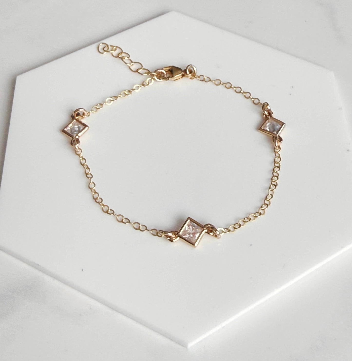 Triple diamond crystal bracelet