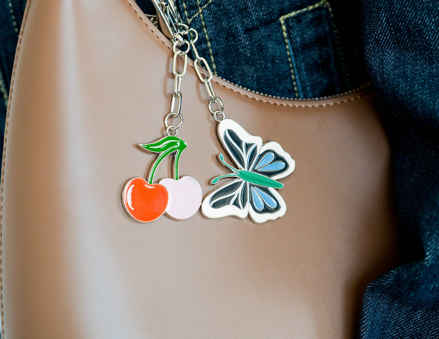 Enamel Bag Charm - Cherries