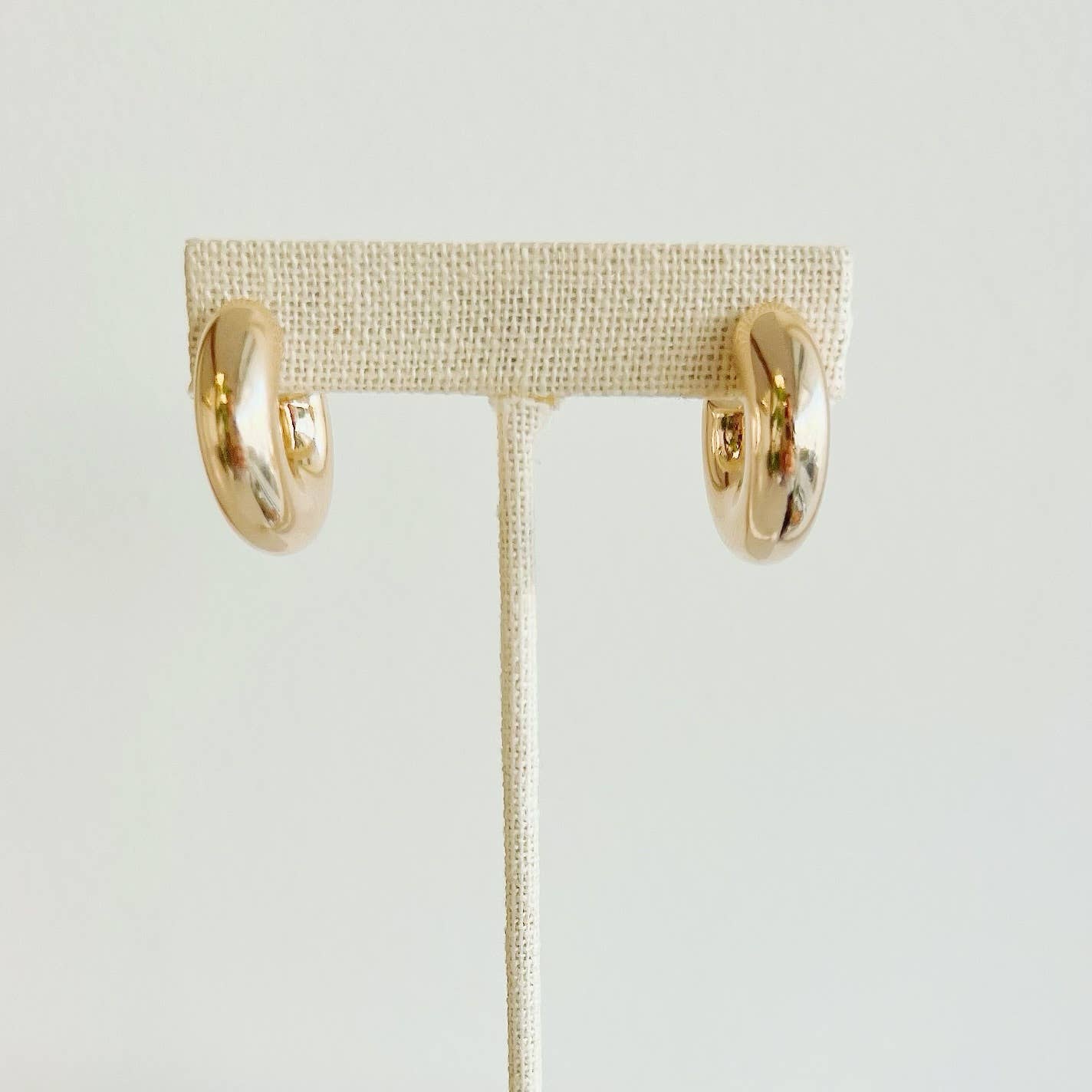 Ellie Chunky Tube Hoops Earrings Gold Filled