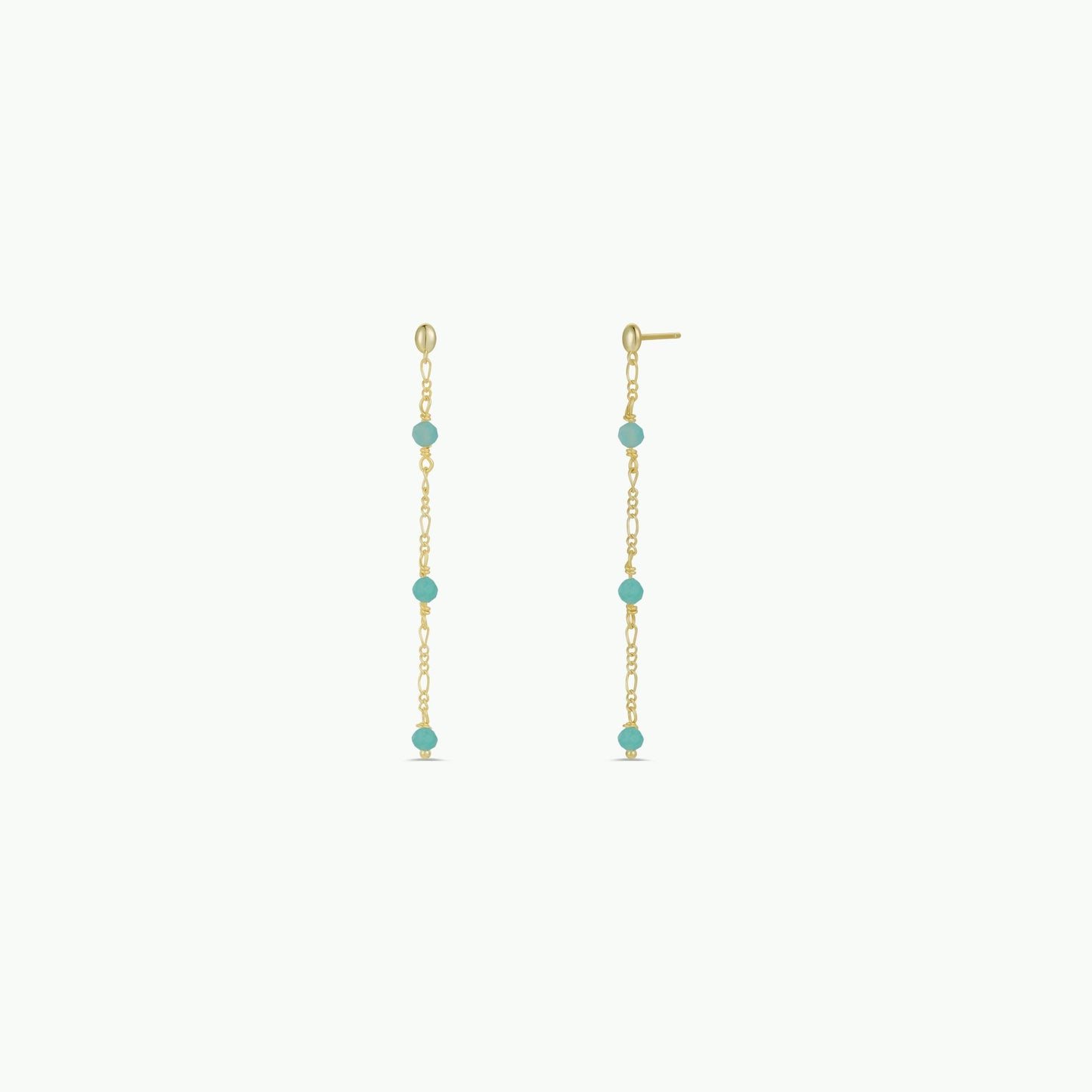 Gemstone Chain Drop Earrings | Amazonite