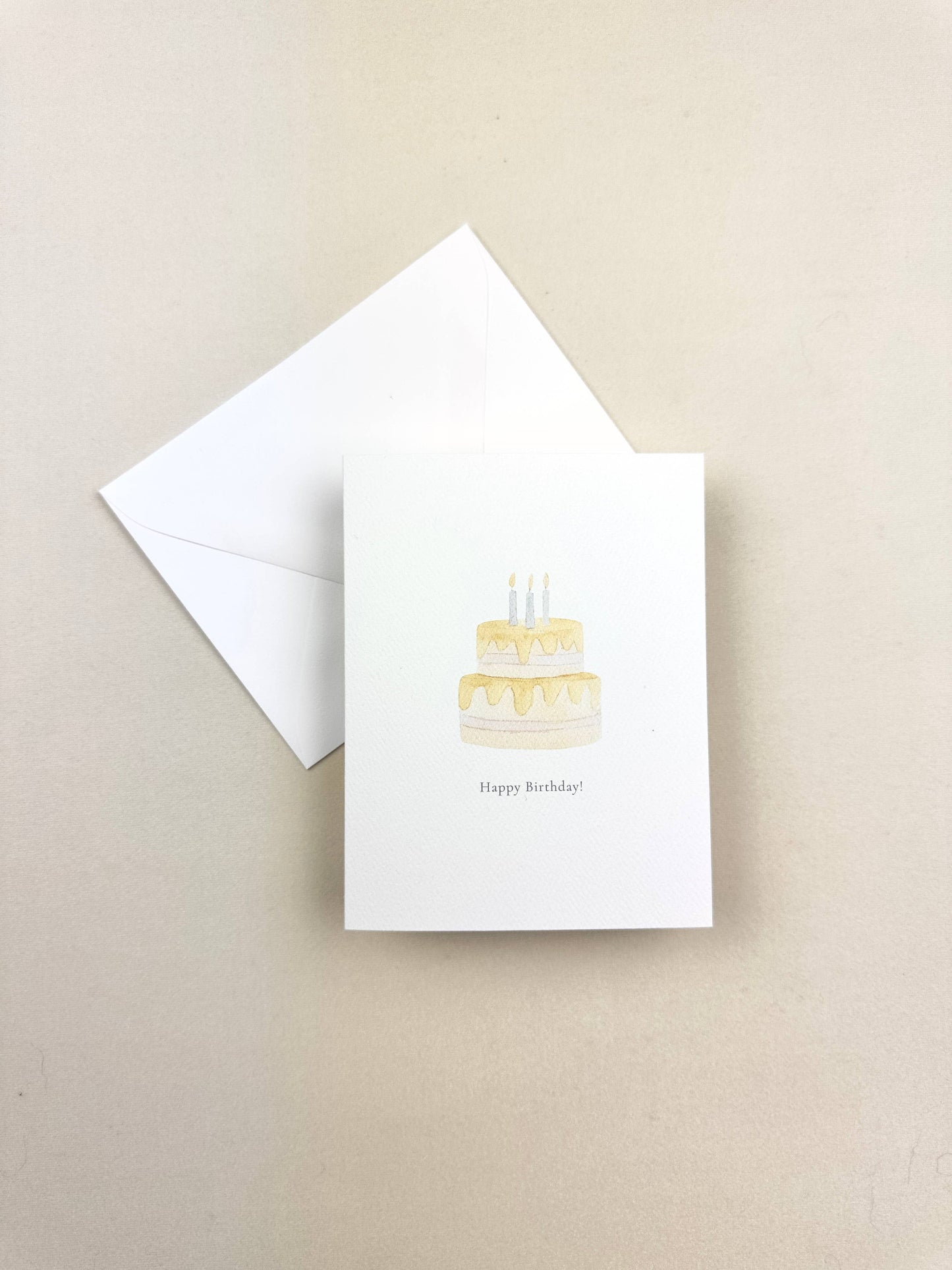 Birthday Cake Watercolor Greeting Card