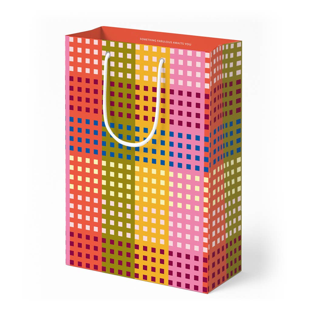 Woven Squares - Everyday, Christmas, Holiday Gift Bag