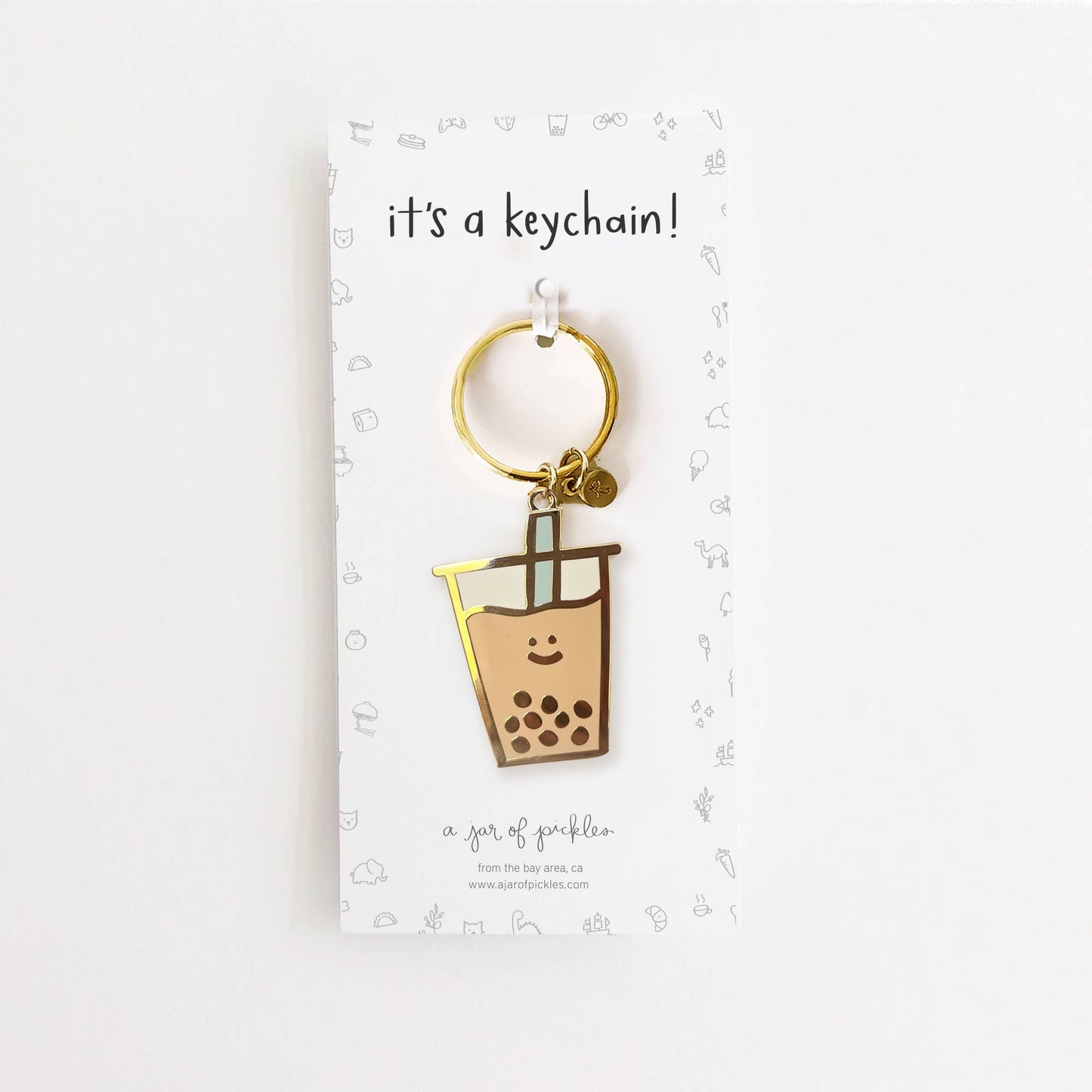 Small Teal Boba Keychain