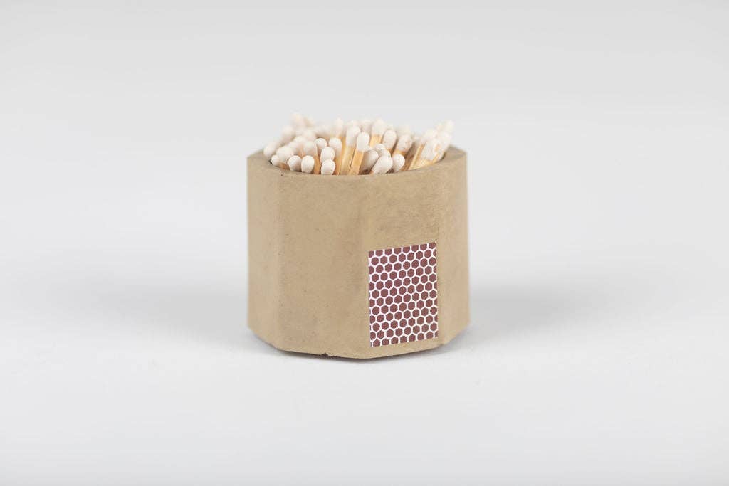 Taupe Match Holder w/ Striker and White Matches