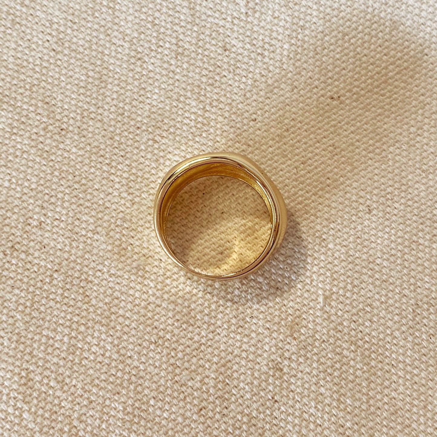 18k Gold Filled Wavy Wide Band Ring | 8