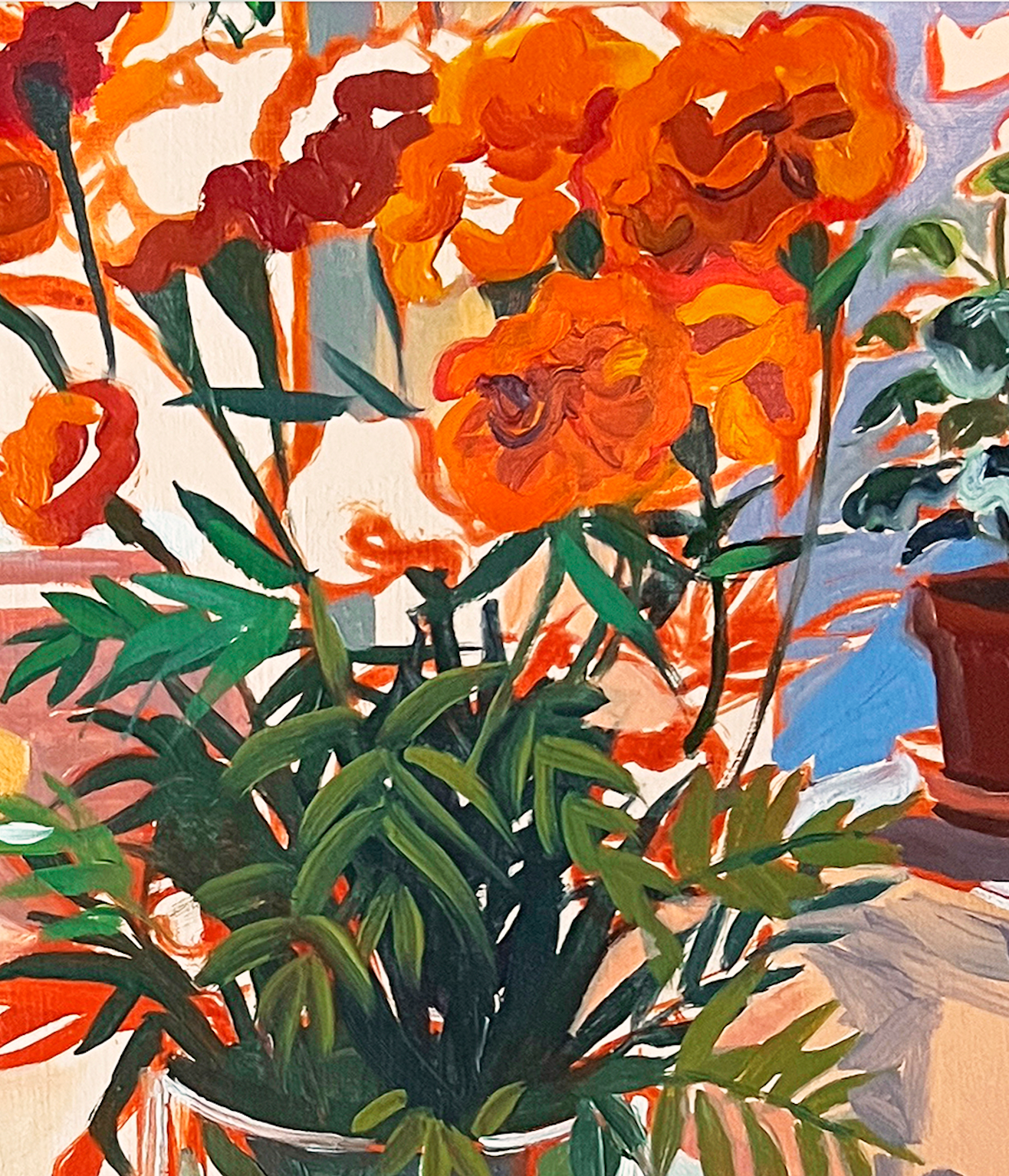 "Olivia's House" Wine and Flowers in NYC Signed Giclee Print: 11x14