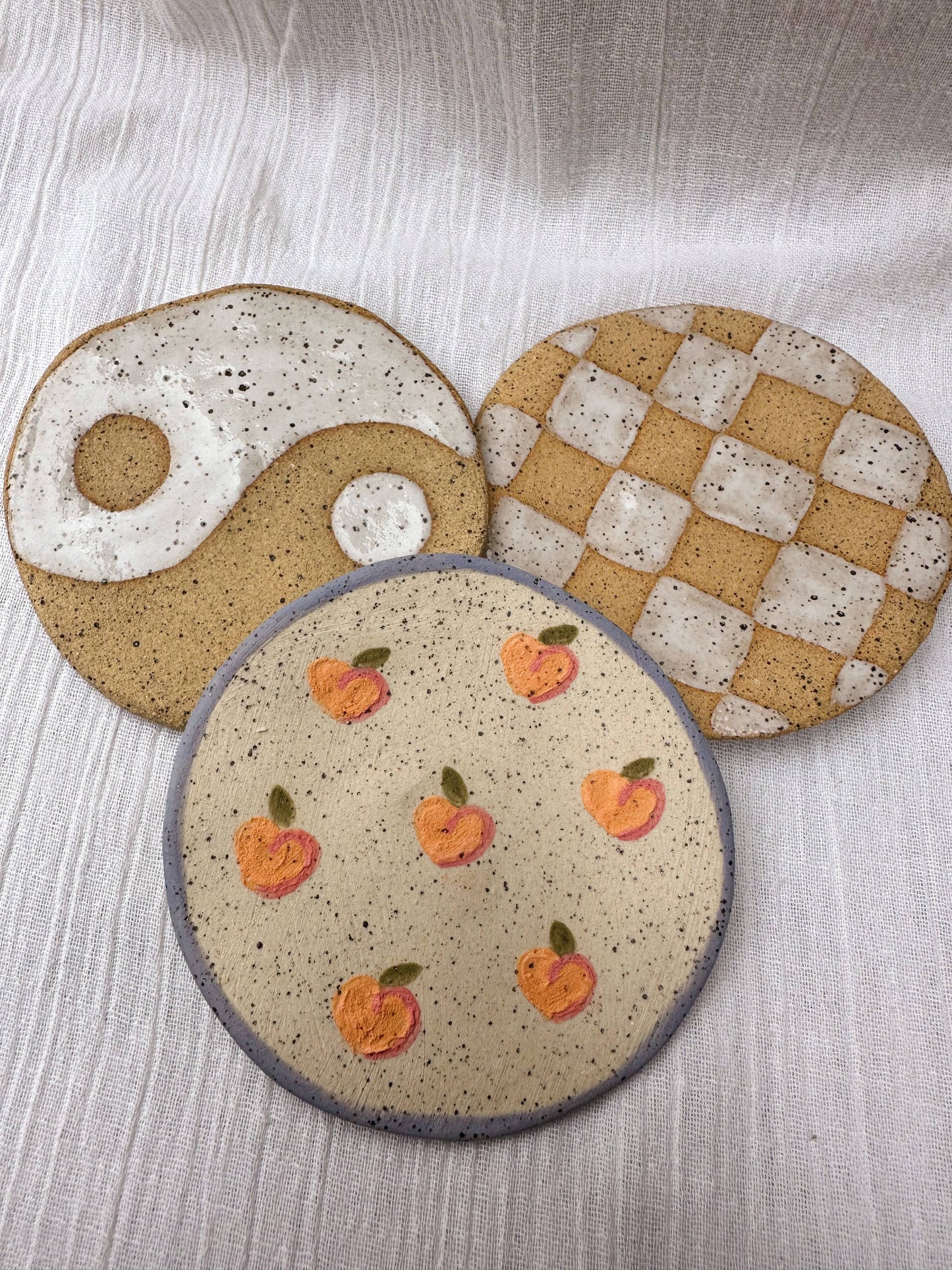 Ceramic Checkered Jewelry Dish