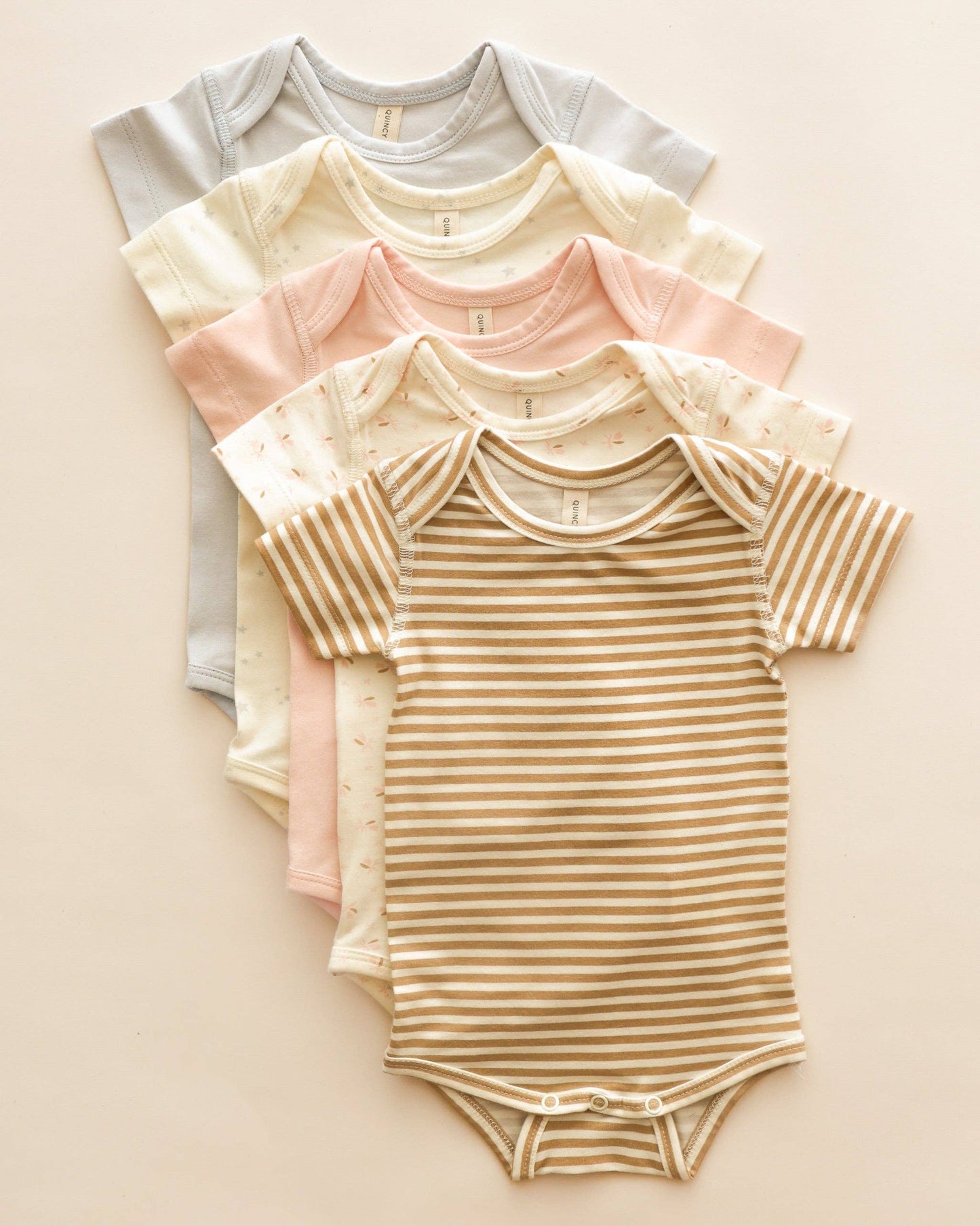 Short Sleeve One-Piece Honey Stripe: NB