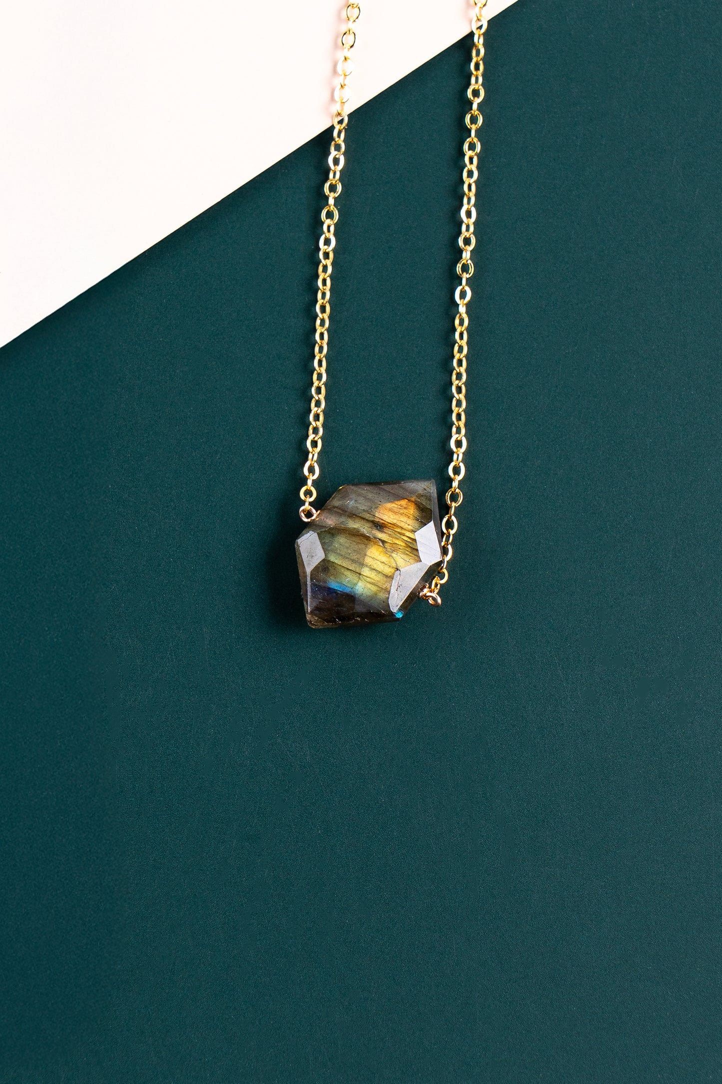 Labradorite Hexagon Necklace