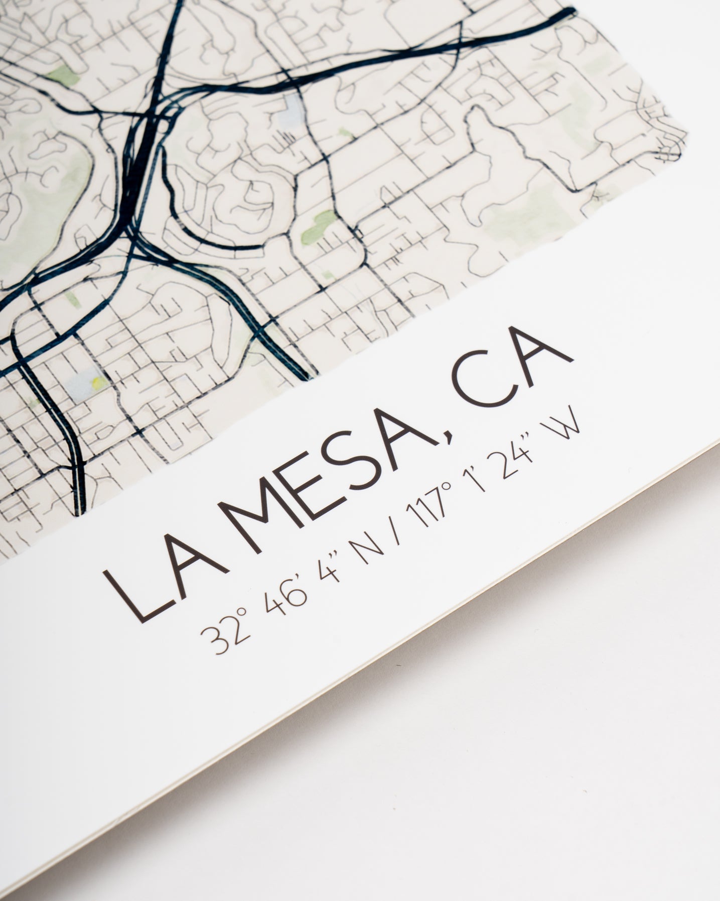 La Mesa City Map Print 8x10 | Beige