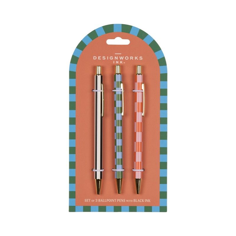 A Dopo Set of 3 Pens | Stripes & Checks