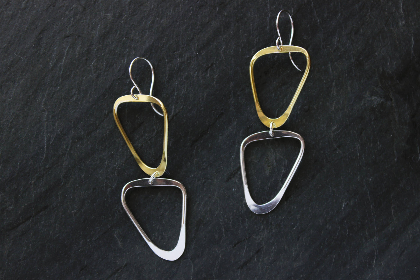 Dual Phora Earrings | Gold, Silver, Brass