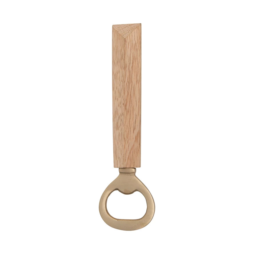 Brass Bottle Opener With Mango Wood Handle