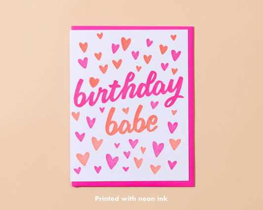 Birthday Babe Letterpress Greeting Card - Barbie