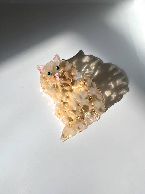 Hand-painted Persian Cat Claw Hair Clip | Eco-Friendly: Ginger