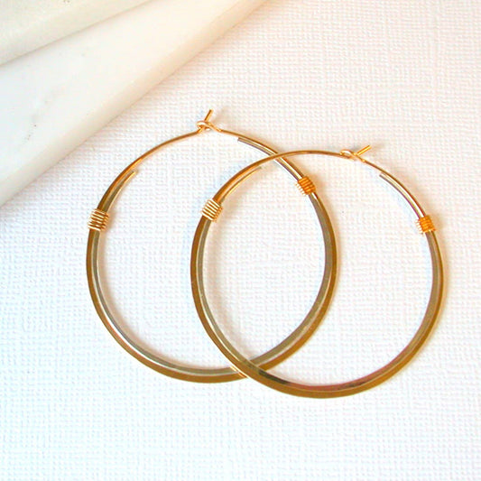 Mixed Metal Double Round Hoops