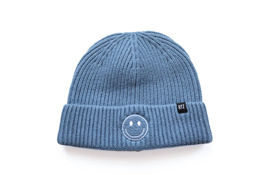 Stormy Blue Smiley Beanie | Small (6M-18M)