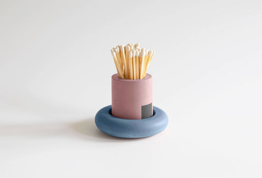 Concrete Match Holder Set | Acai+Navy