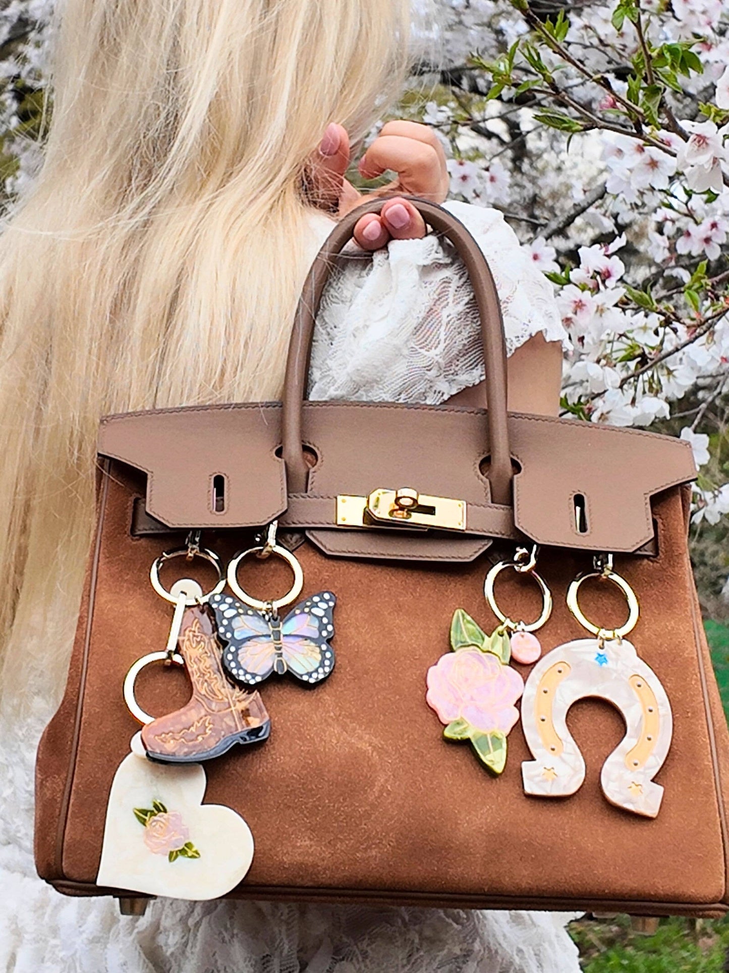 Hand-painted Lucky Horseshoe Bag Charm & Keychain | Western