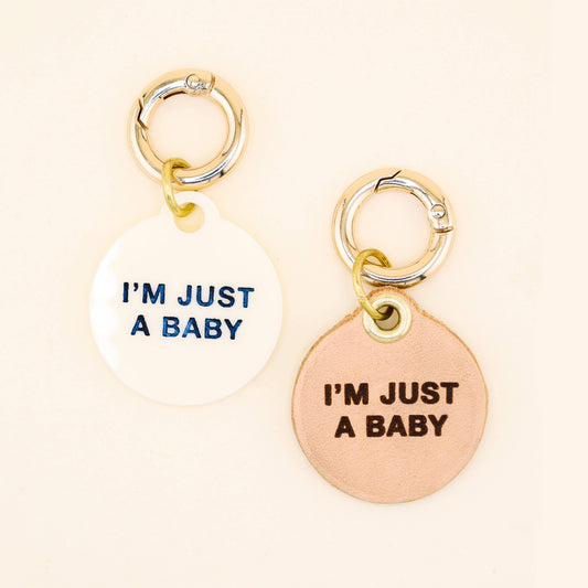 I'm Just A Baby Pet Tag | Top-Grain Leather