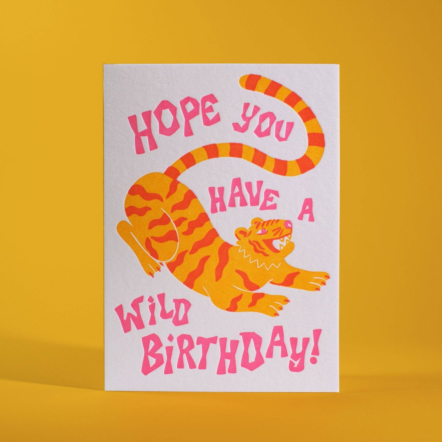 Wild Birthday Tiger Letterpress Card