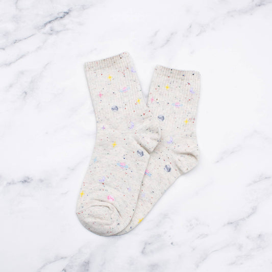 Space Casual Socks: Oatmeal