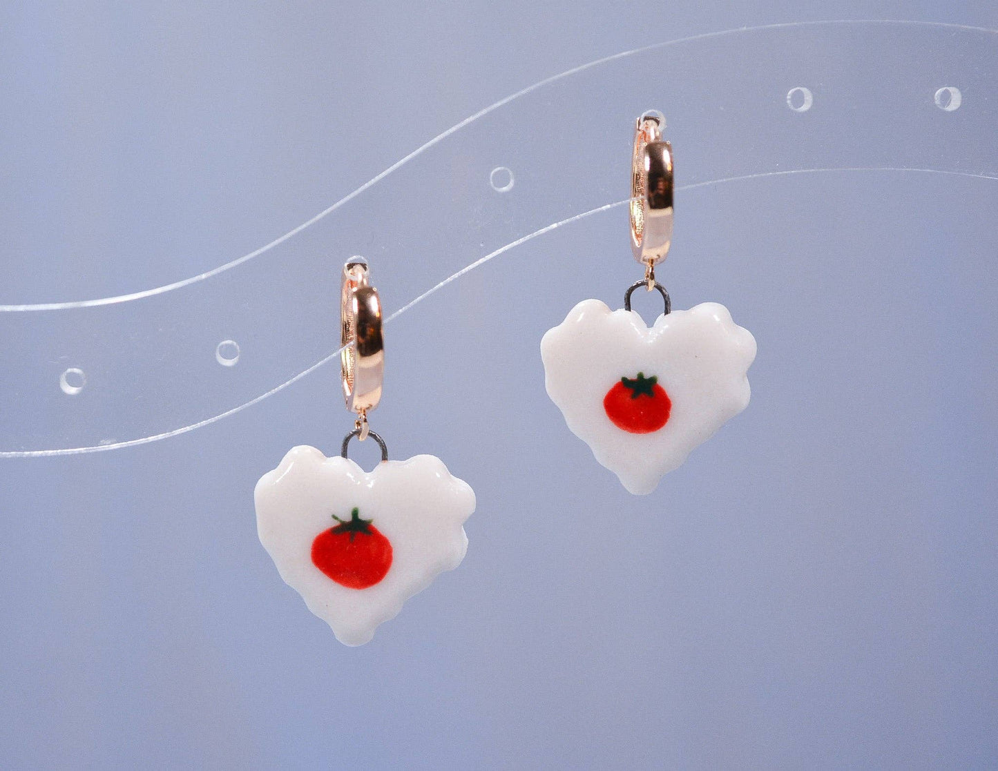 Tomato Heart Earrings