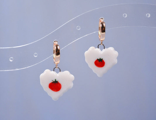 Tomato Heart Earrings