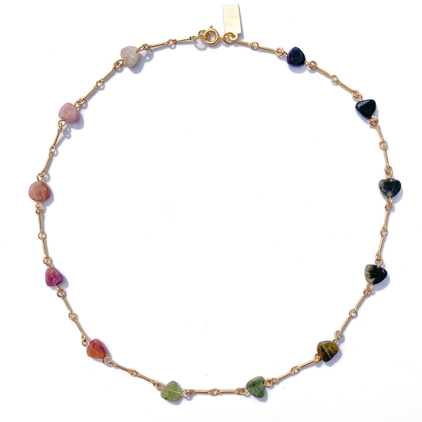 Tourmaline Minimal Charm Necklace | Gold Plated