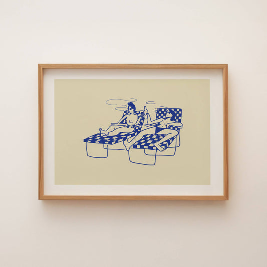 "Swim Club" Vintage Inspired Minimal Art Print | Medium