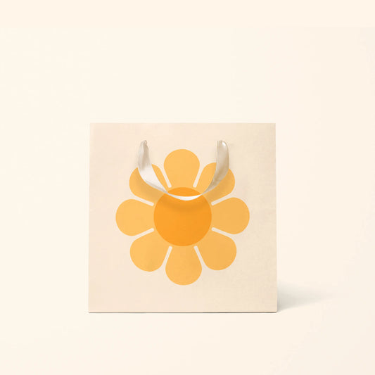 Retro Flower Gift Bag | Marigold: S