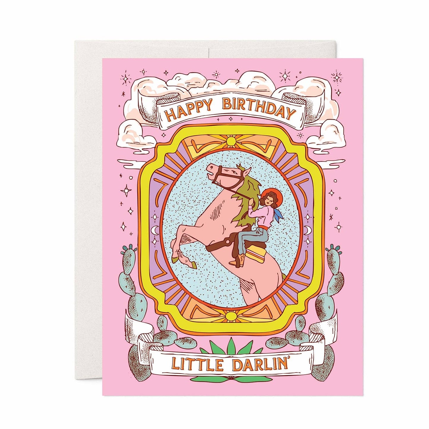 Darlin’ Cowgirl Birthday A2 Greeting Card