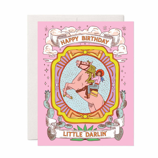 Darlin’ Cowgirl Birthday A2 Greeting Card