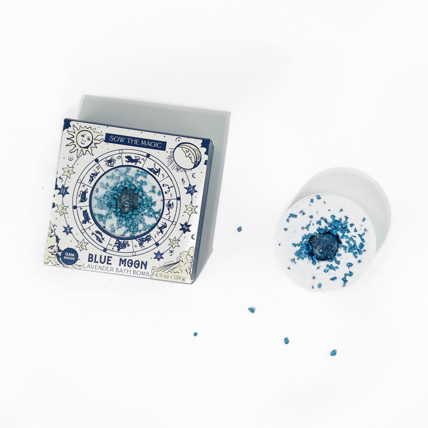 Bath Bomb with Sodalite | Blue Moon Lavender