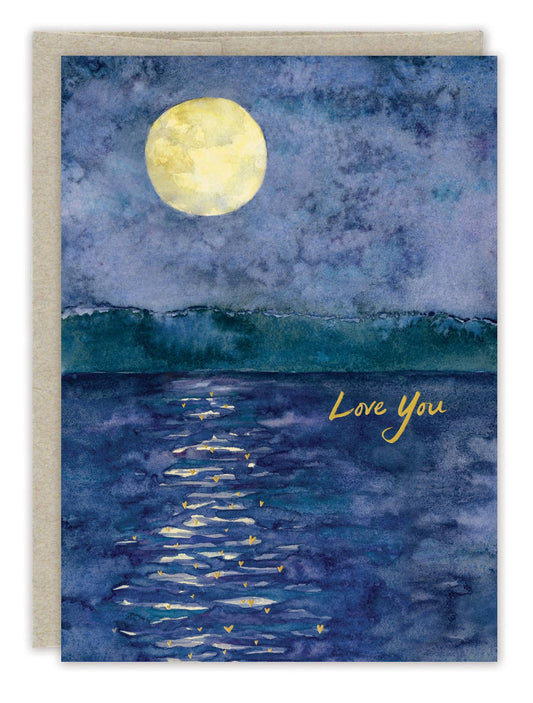 Moon Over Water Anniversary Card