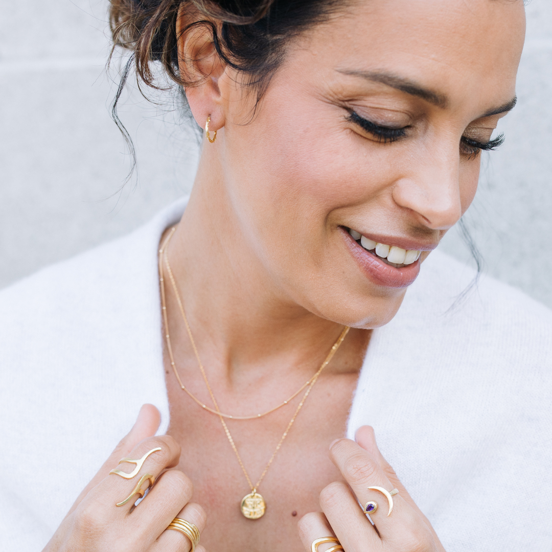 Ronnie Huggie Twig Hoops: Gold