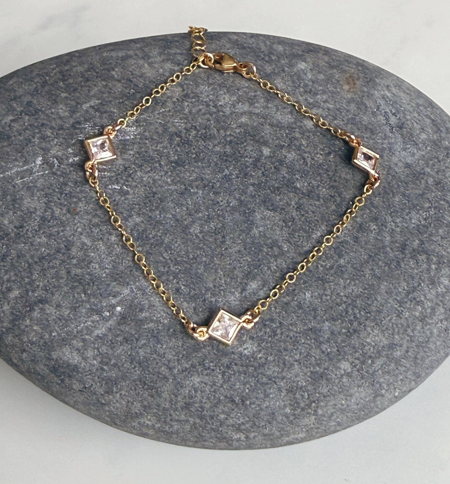 Triple diamond crystal bracelet 