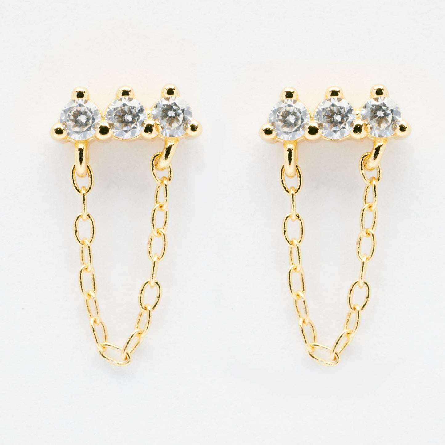 Lou Gold Chain Stud Earrings