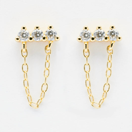 Lou Gold Chain Stud Earrings