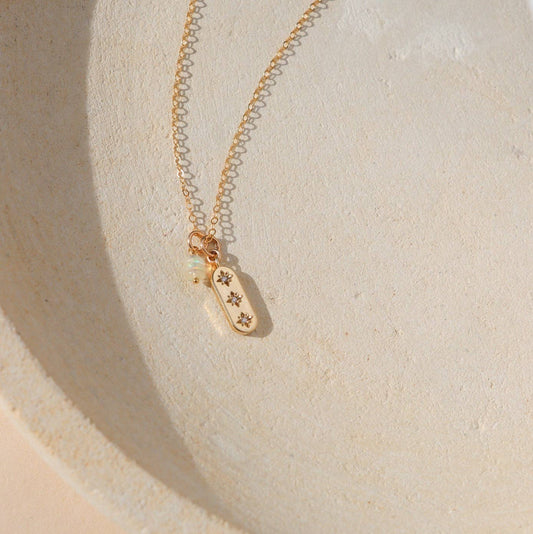 Three Sisters Charm Necklace: 14k Gold Fill / 16"