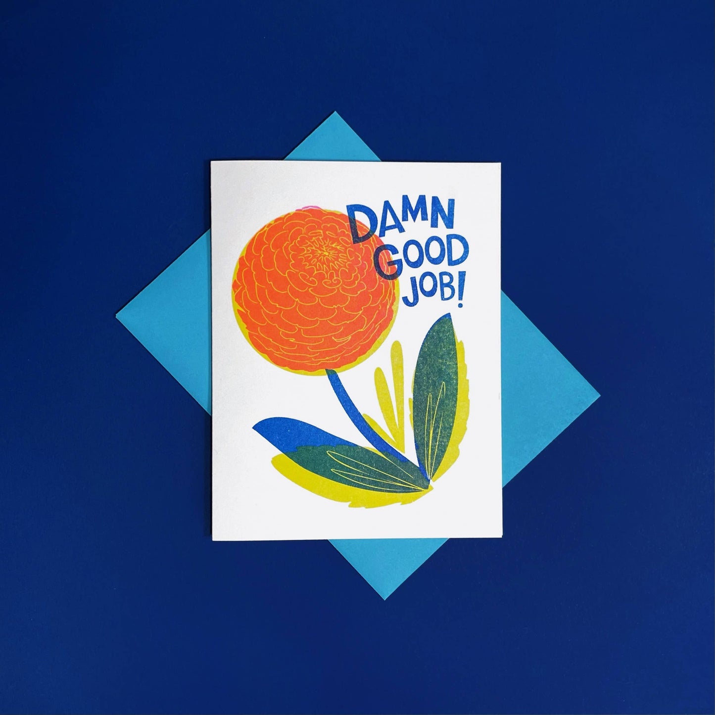 Damn Good Job- Congratulations Risograph Greeting Card