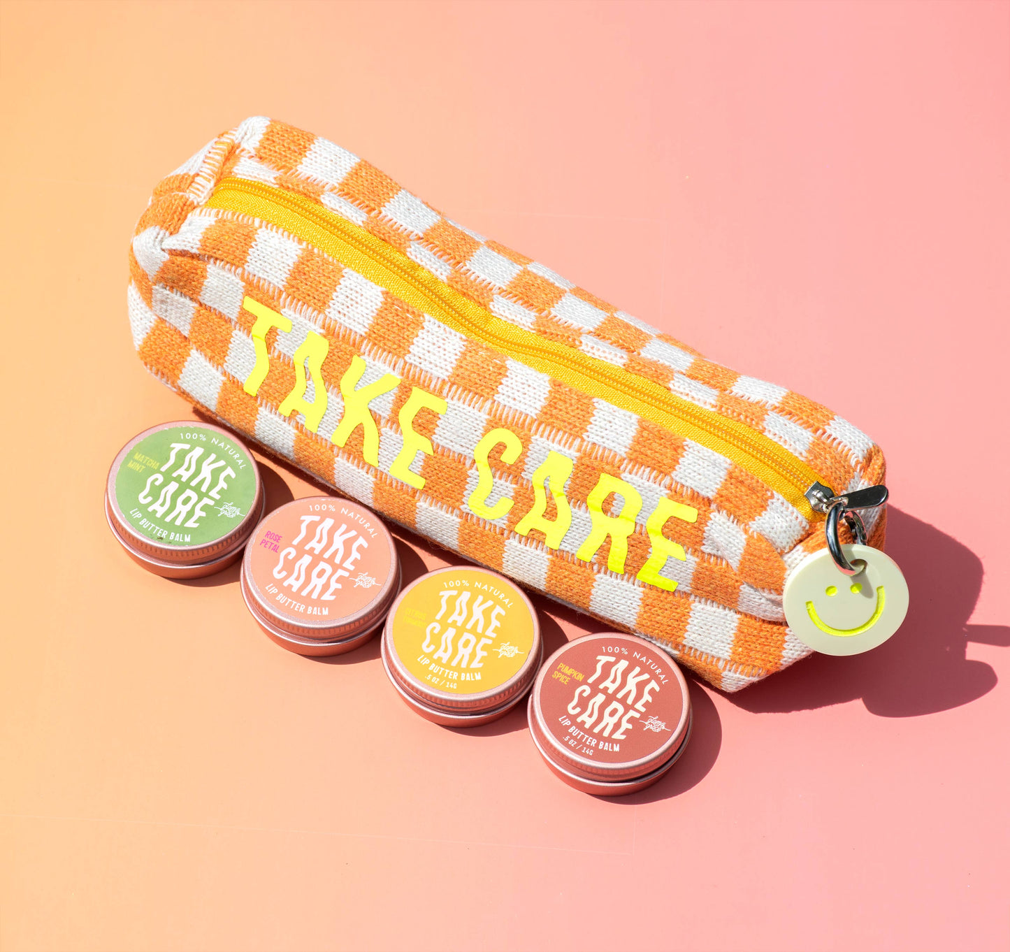 Take Care Lip Balm Set With Checkered Bag