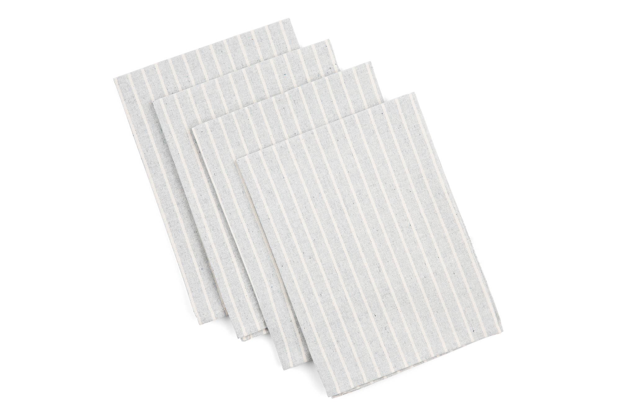 Recycled Cotton Napkins Gray Striped