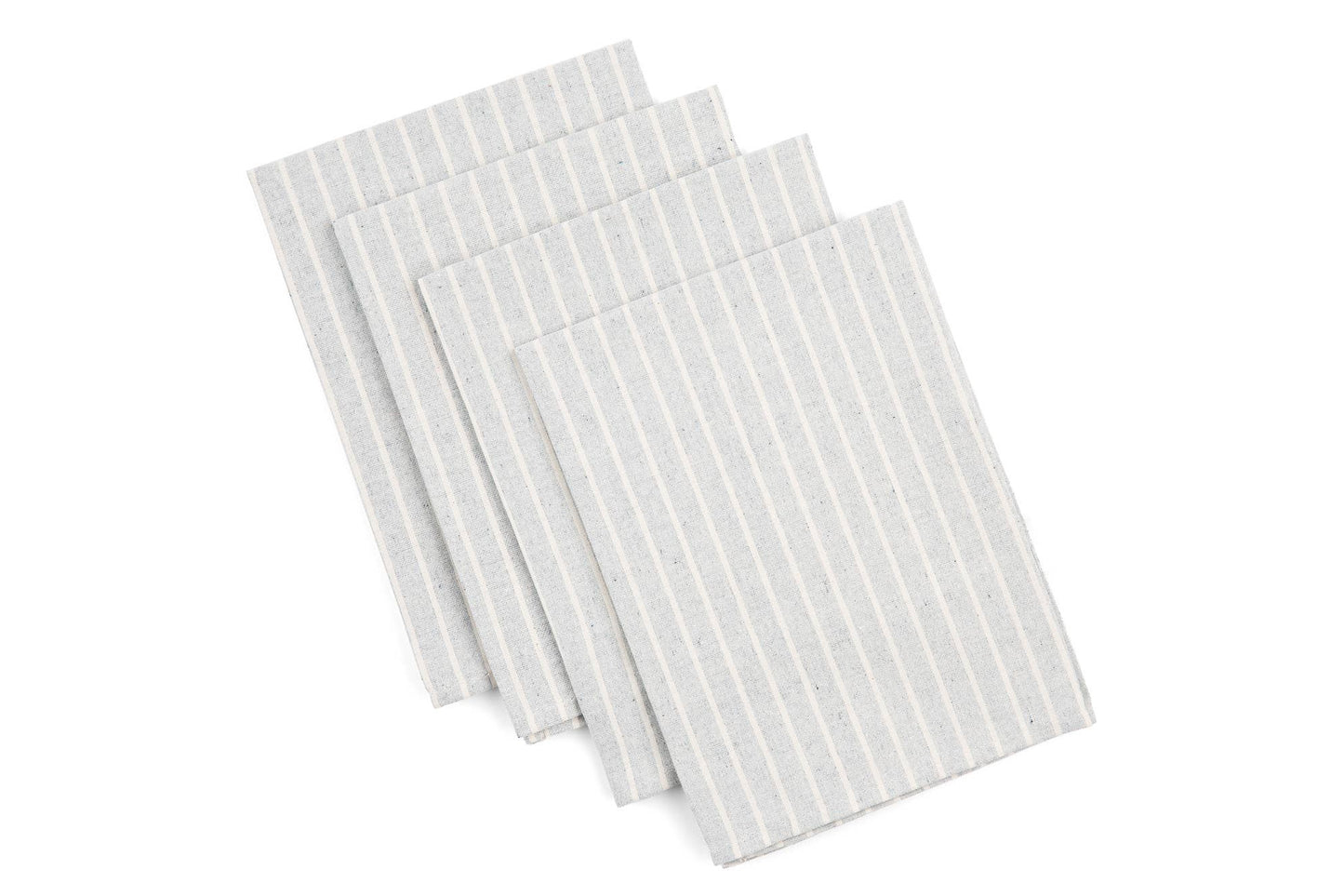 Recycled Cotton Napkins Gray Striped | Set of 4