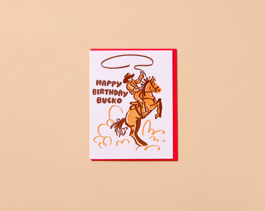 Bday Bucko Letterpress Birthday Card